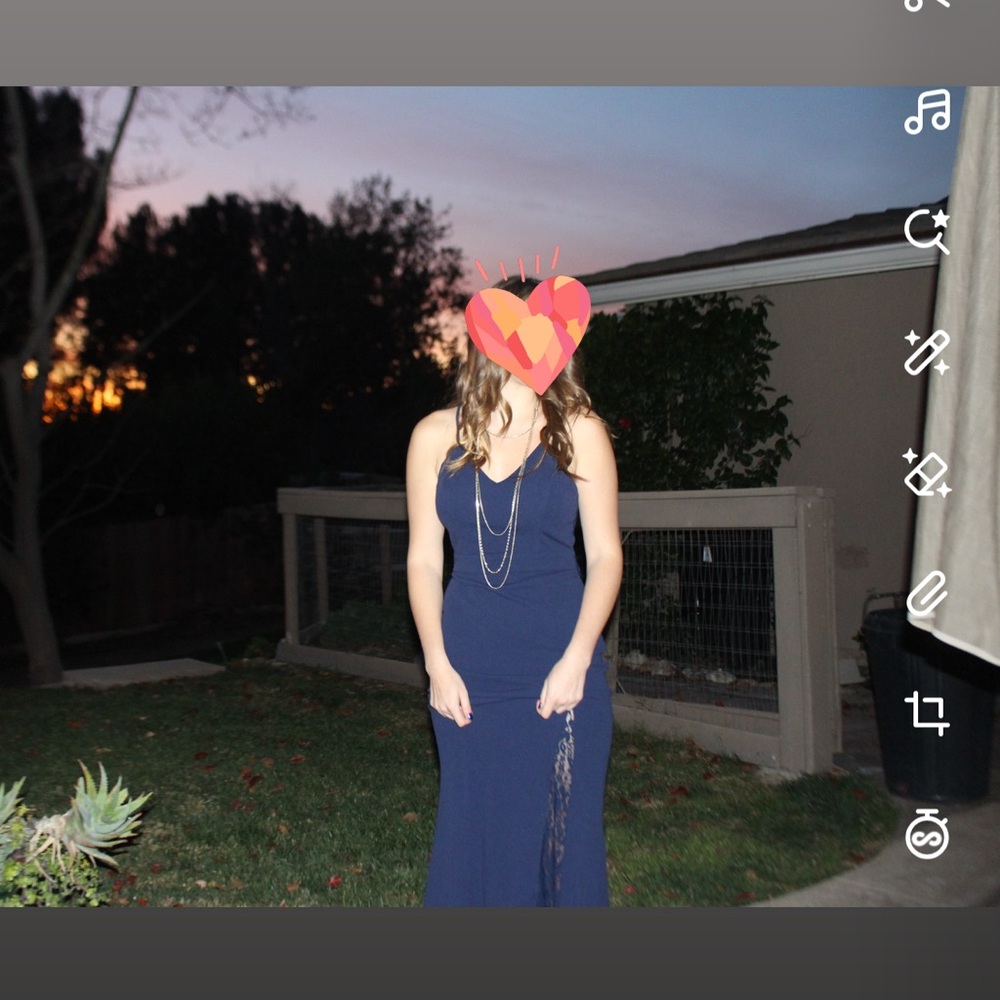 Elegant Navy Blue Gown